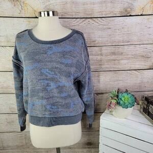 Vintage Havana Women's Nubby Sweater Scoop Neck Pull on Blue‎ Small